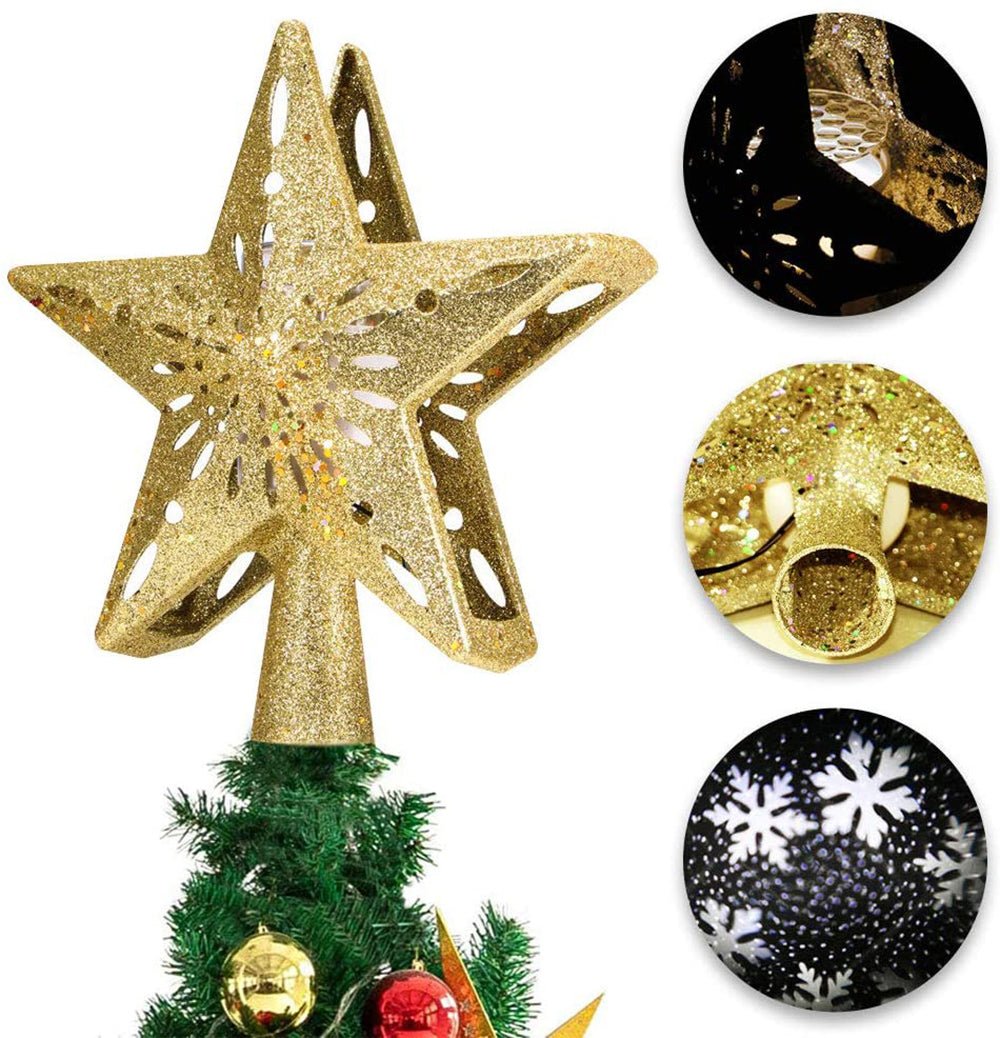 Christmas Tree Star with LED Projector - Linemory