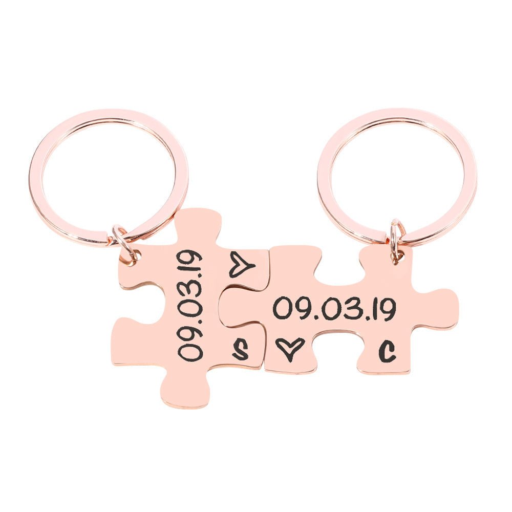 Couple Puzzle Keychain - Linemory