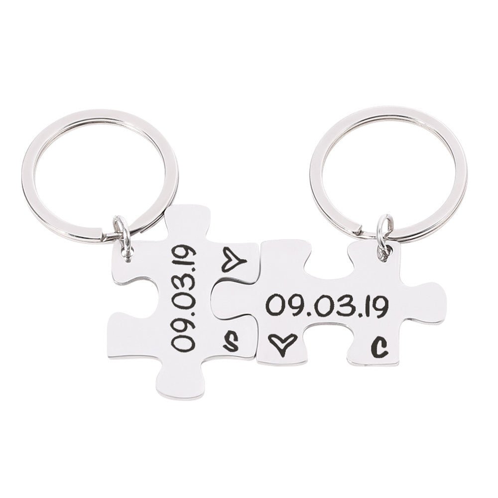 Couple Puzzle Keychain - Linemory