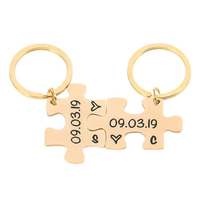 Couple Puzzle Keychain - Linemory