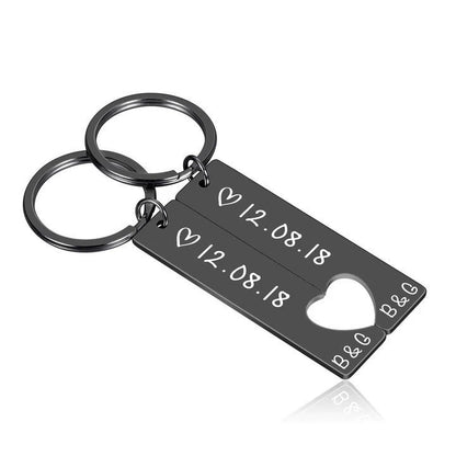 Custom Couples Keychain with Date - Linemory