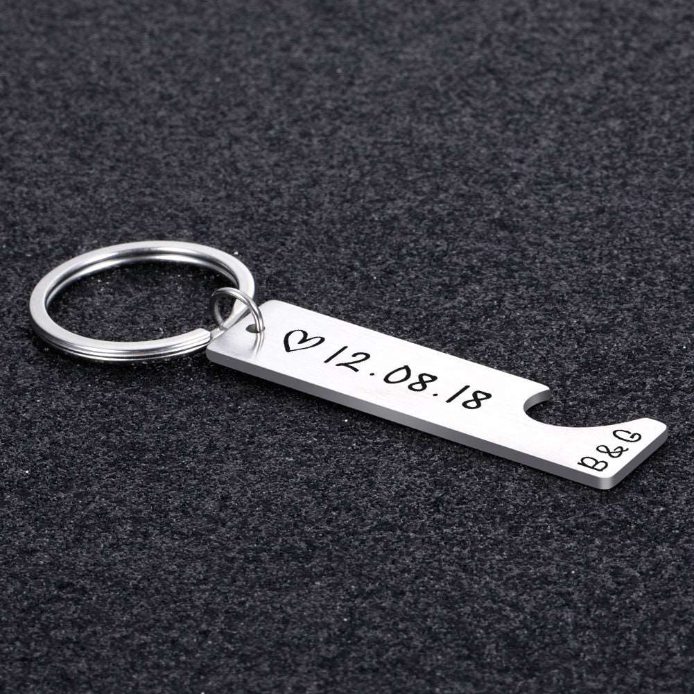 Custom Couples Keychain with Date - Linemory