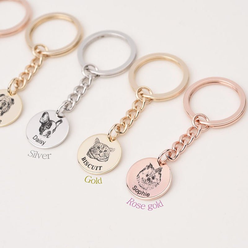 Custom Pet Photo Keychain - Linemory