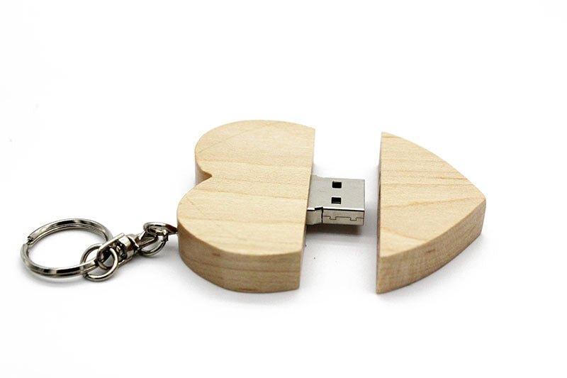 Custom Wood Heart USB - Linemory