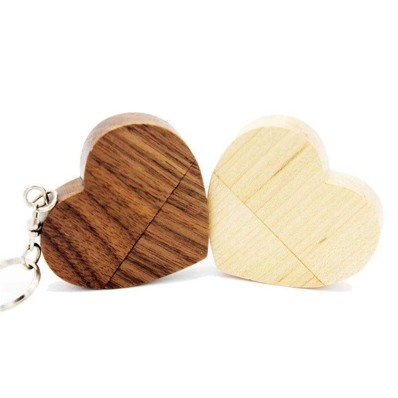 Custom Wood Heart USB - Linemory