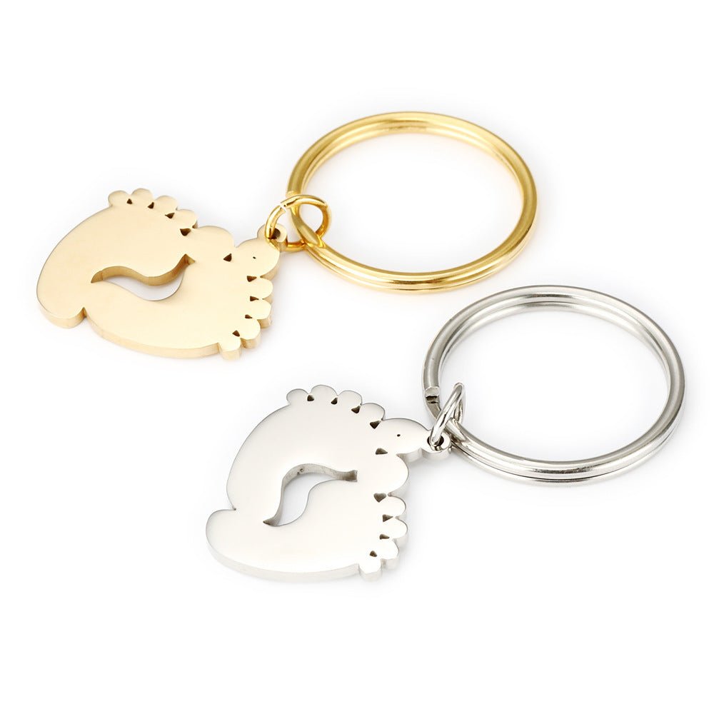 Foot Keychain – Two - Color Love Pendant - Linemory