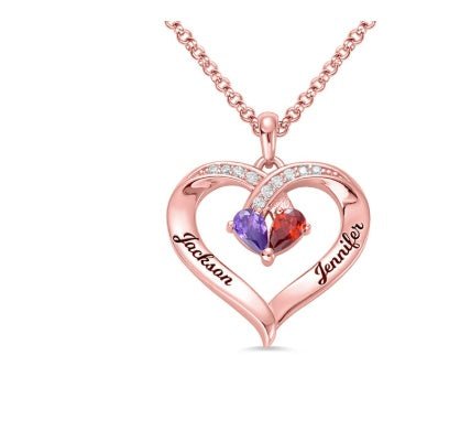 Gemstone Heart Necklace - Linemory