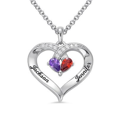 Gemstone Heart Necklace - Linemory