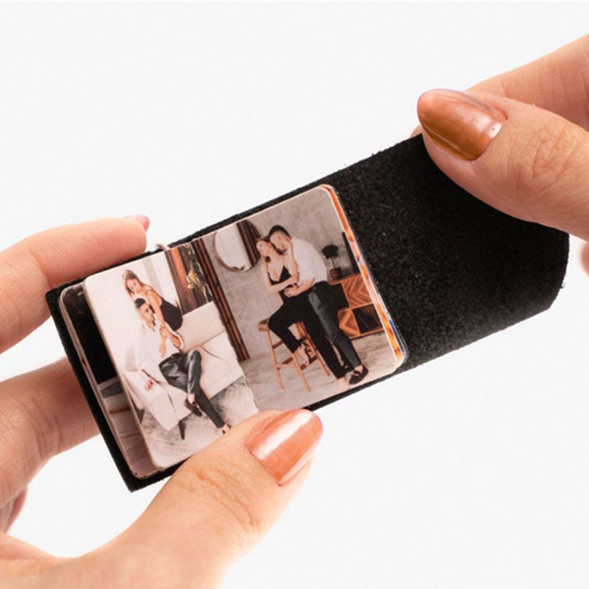 Mini Leather Photo Album Keychain Personalized - Linemory