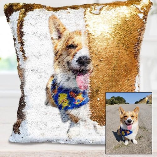 Personalized Sequin Photo Pillow - Linemory