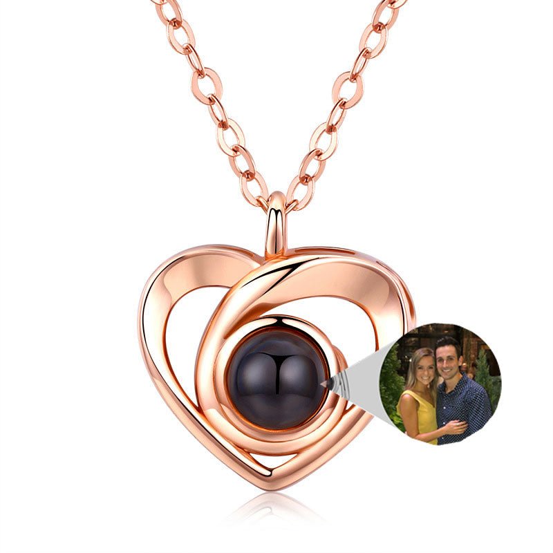 Photo Projection Heart Necklace - Linemory