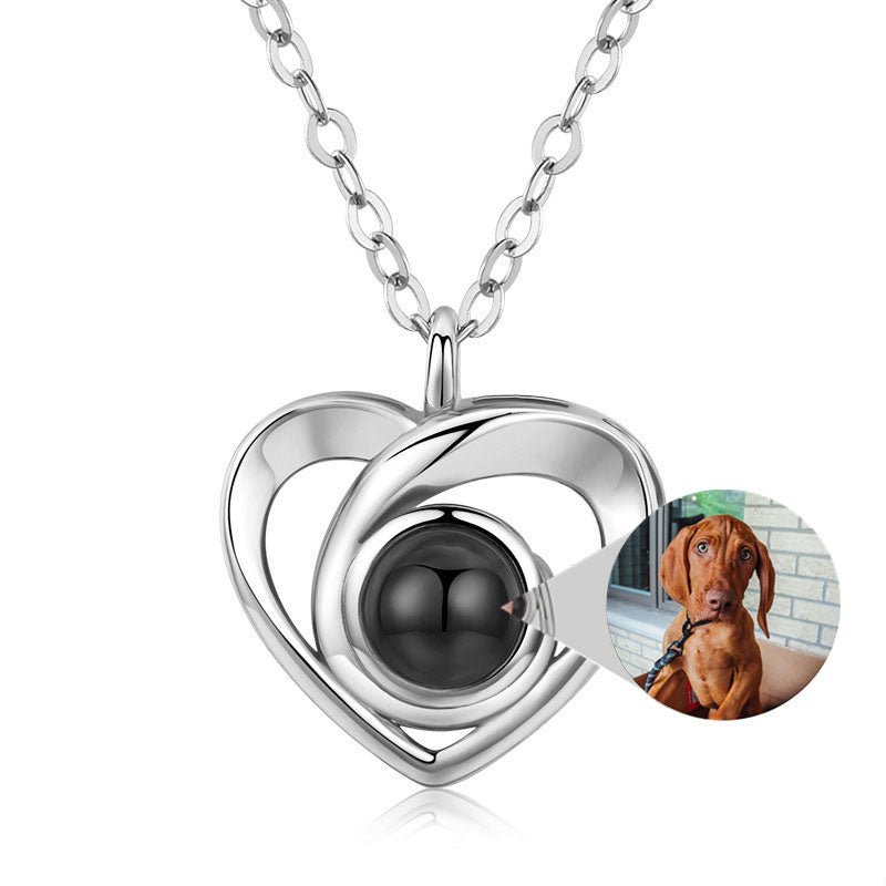 Photo Projection Heart Necklace - Linemory