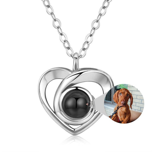 Photo Projection Heart Necklace - Linemory