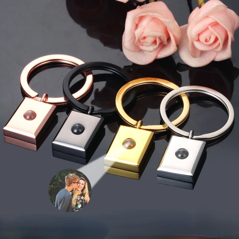 Square Keychain with Photo Projection - Linemory