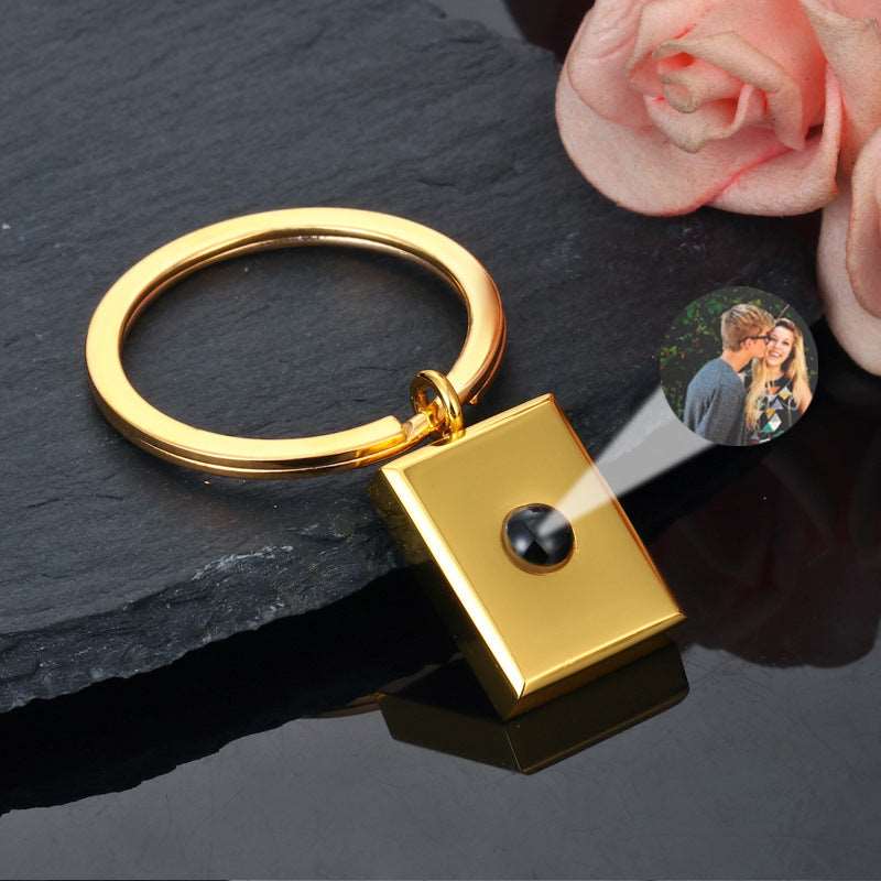 Square Keychain with Photo Projection - Linemory