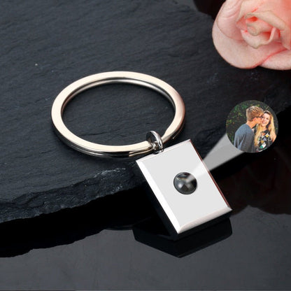 Square Keychain with Photo Projection - Linemory