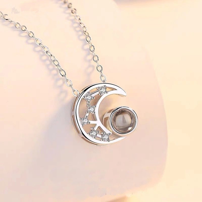 Star Moon Projection Customized Photo Necklace - Linemory