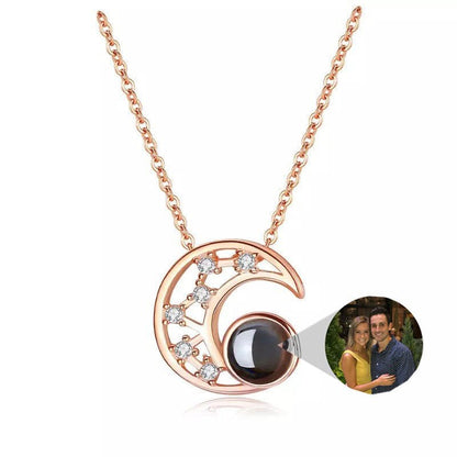 Star Moon Projection Customized Photo Necklace - Linemory